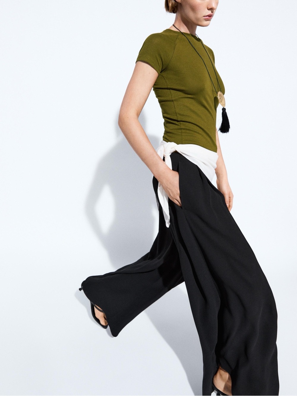 Massimo Dutti Wide Leg Black Palazzo Pants - Women